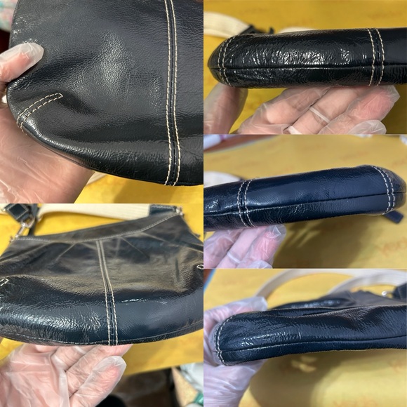 Coach Patent Leather Swingback Pleated Crossbody Bag - “Runtiya” - Picture 5 of 16